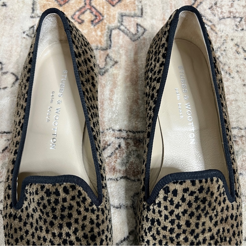 Stubbs And Wootton Loafers Slippers Shoes Velvet Size 9 - Picture 3 of 8